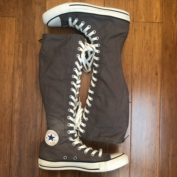 Converse Chuck Taylor Knee High Lace Up Shoes Gray - Picture 3 of 9
